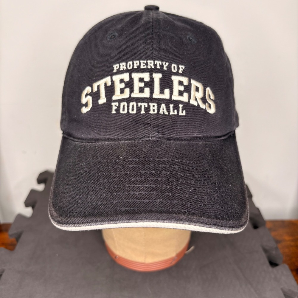 Reebok NFL Pittsburgh Steelers Hat Black Property Of Football Adjustable Cap